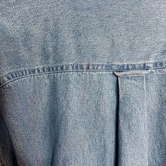 Herringbone Denim Button Front Shacket Shirt Jacket XL - Picture 7 of 7